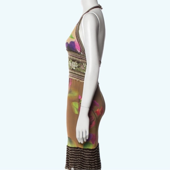 Class Roberto Cavalli Multicolor Floral Halter Dress XXS - Picture 8 of 11